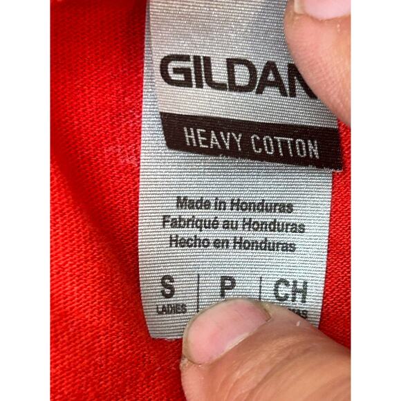 Women's Small Red Shirt Glamorous Black Rhinestone - Picture 4 of 5